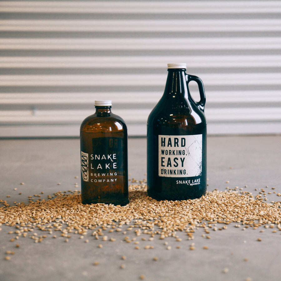 Snake Lake growlers ready to take home